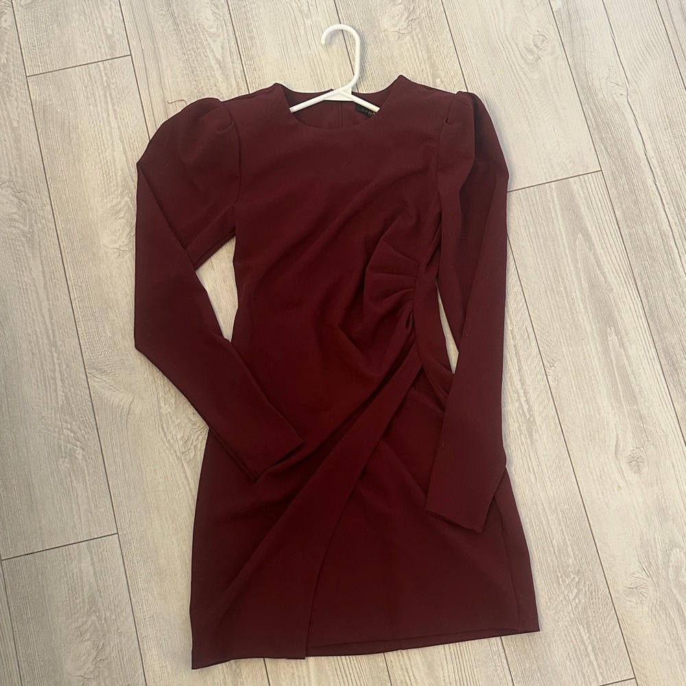 Dynamite Burgundy Long Sleeve Dress